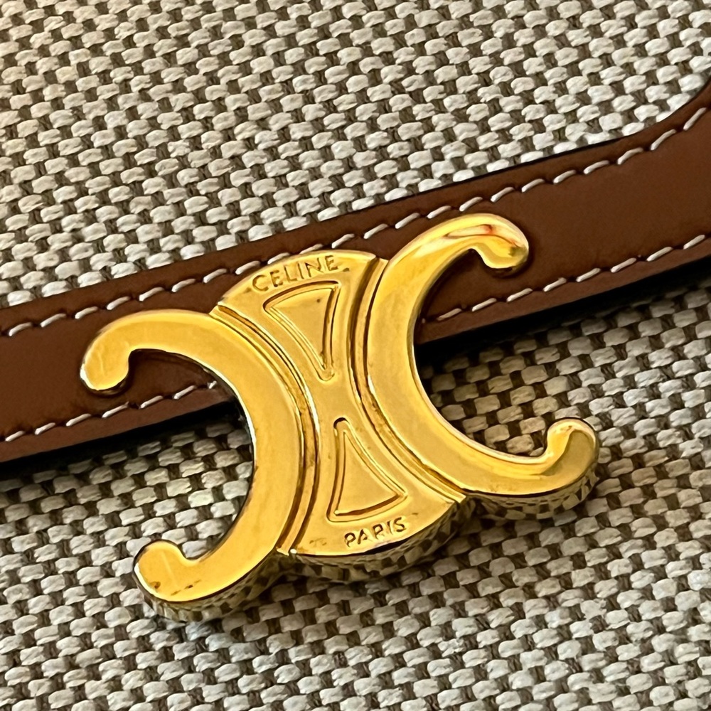 Celine Natural Canvas Leather Small Triomphe Wallet - Picture 4 of 16